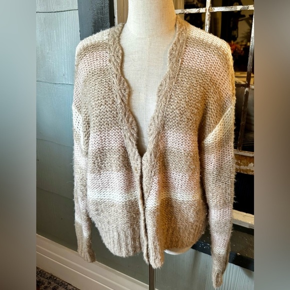 Free People Dreamland Cardigan Chunky Knit Striped Sweater – Size XS - Picture 3 of 8